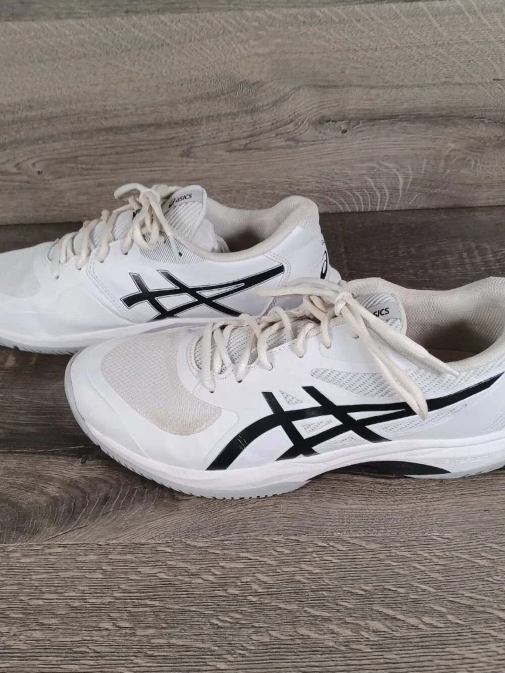ASICS Game FF Men's 10 White Black Mesh Synthetic Lace Up Athletic Sneakers